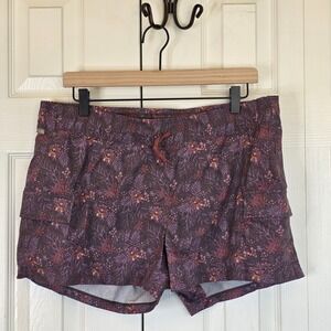 Kuhl Kruiser Getaway Shorts Women Large Indigo Woodland Botanical Floral Pattern